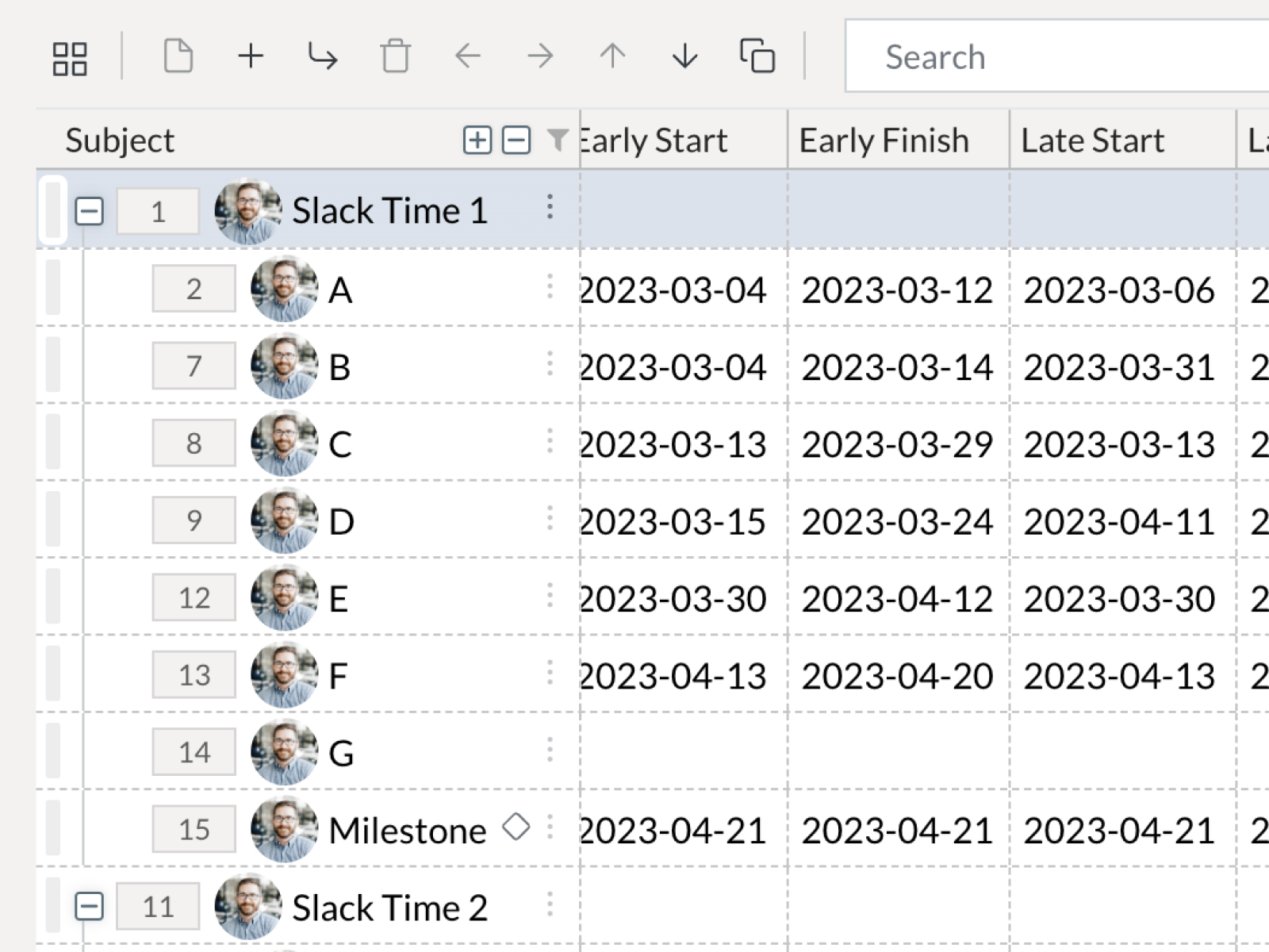 Gantt-Diagramm Projektplaner